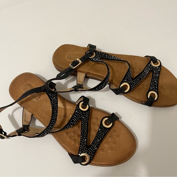 Patrizia ANNMAY Sandals by Spring Step Black Rhinestones Shoes Womens Size 10 - Picture 4 of 13
